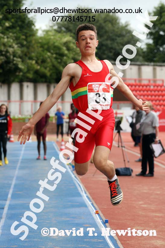 Junior boys long jump, English Schools Track and Field. Photo: David T. Hewitson/Sports for All Pics